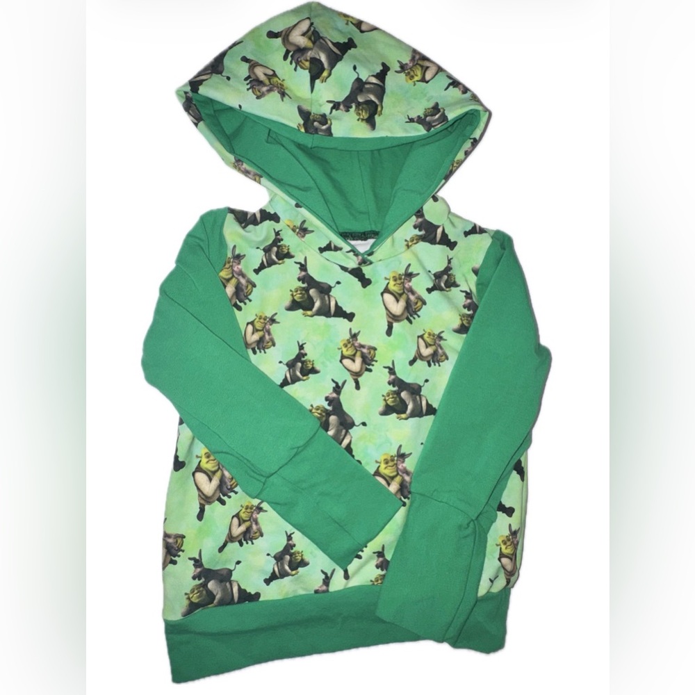 Kids Green Shrek 2T custom Print Hoodie Sweatshirt